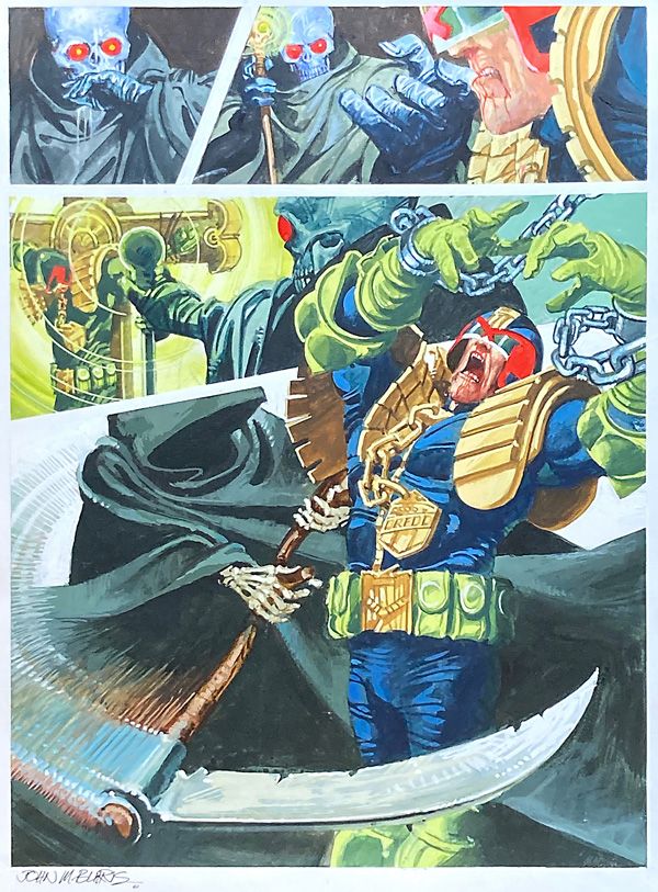 Judge Dredd: Master of Fear. Part 2 Page 6 (Original) (Signed) by Judge Dredd (John M Burns) at The Illustration Art Gallery