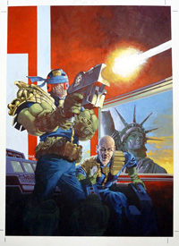 Judge Dredd Cover Art for Blind Justice art by John M Burns