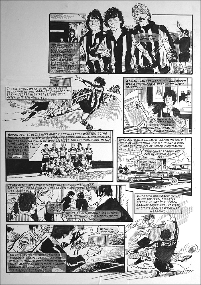 Bryan Robson Soccer Superstar Part 3 (TWO pages) (Originals) art by Other Art (John M Burns) at The Illustration Art Gallery