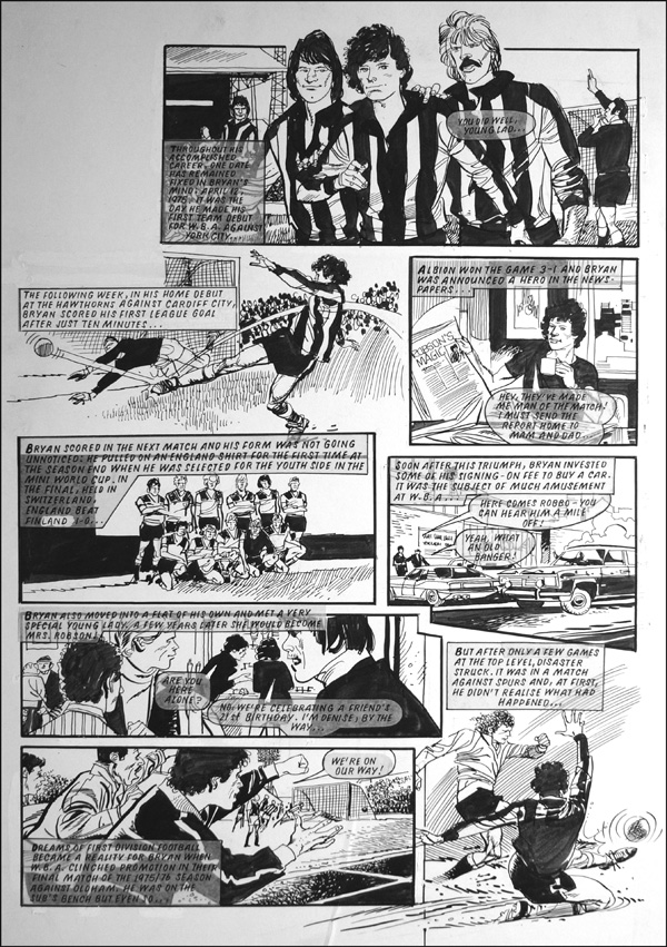 Bryan Robson Soccer Superstar Part 3 (TWO pages) (Originals) by Other Art (John M Burns) at The Illustration Art Gallery