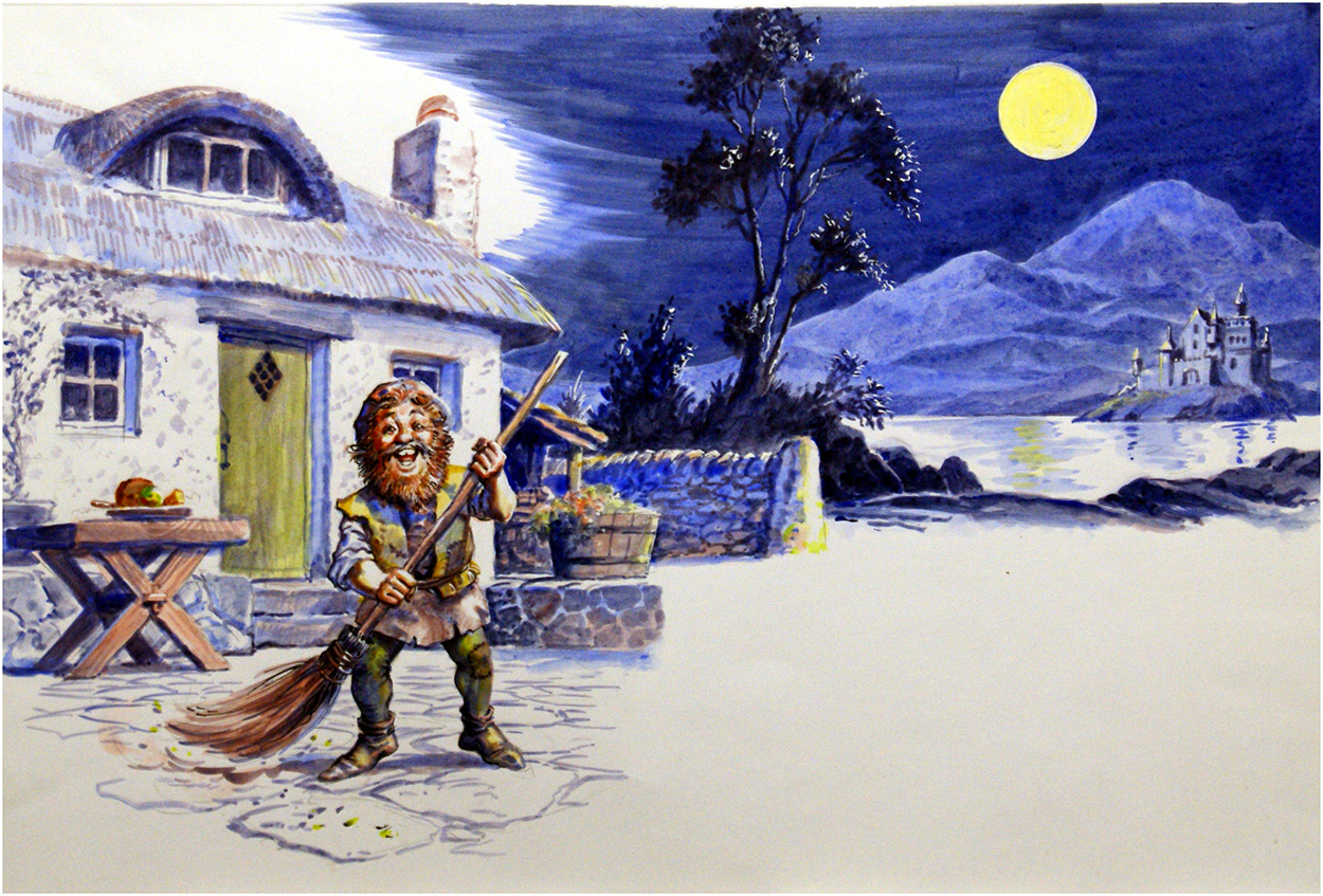 Housework by Moonlight (Original) art by Geoff Campion at The Illustration Art Gallery