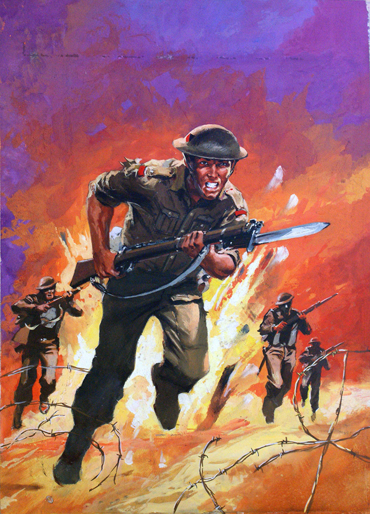 War Picture Library cover #34  'Fix Bayonets' (Original) art by Nino Caroselli at The Illustration Art Gallery