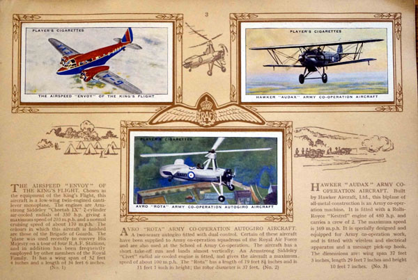 Complete Set of 50 Aircraft of The Royal Air Force Cigarette cards in album (1938) at The Book Palace