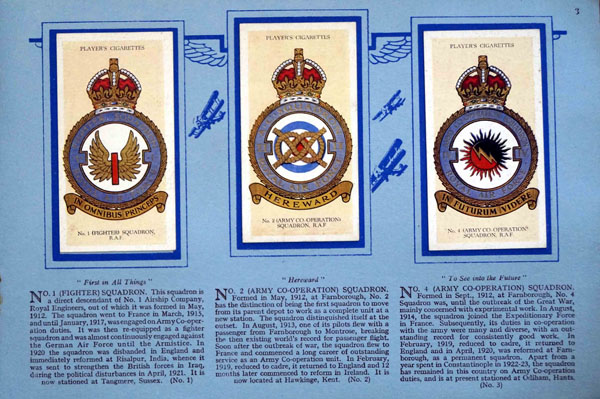 Complete Set of 50 RAF Badges Cigarette cards in album (1937) at The Book Palace