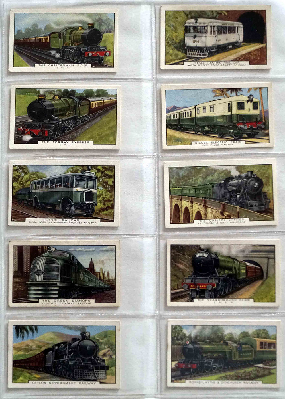Full Set of 48 Cigarette Cards: Trains of the World (1937) art by Transport at The Illustration Art Gallery