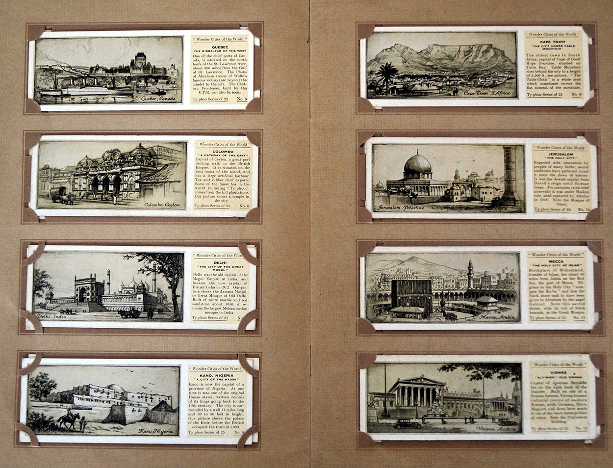 Wonder Cities of the World  Full set of 25 card in album (1933) art by British History at The Illustration Art Gallery