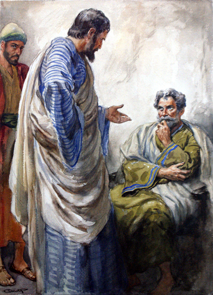 Paul and Peter at Antioch (Original) (Signed) art by Henry Coller at The Illustration Art Gallery