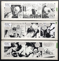 Set of 3 Modesty Blaise Strips from 'Death in Slow Motion' 5702 - 5704: Eureka! art by Neville Colvin
