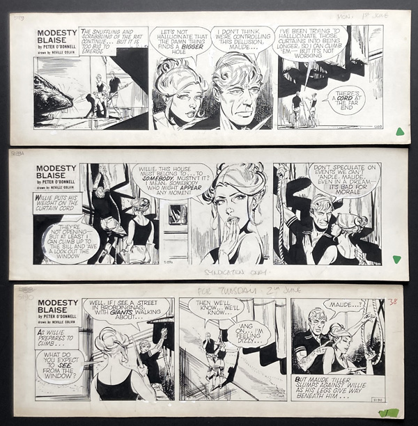 Set of 3 Modesty Blaise Strips from 'Garvin's Travels' 5189 - 5190 (Original) by Modesty Blaise (Neville Colvin) at The Illustration Art Gallery