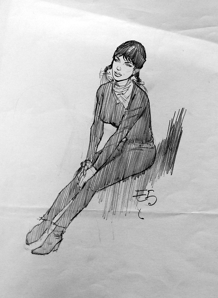 Modesty Blaise sketch 4 (Original) art by Modesty Blaise (Neville Colvin) at The Illustration Art Gallery