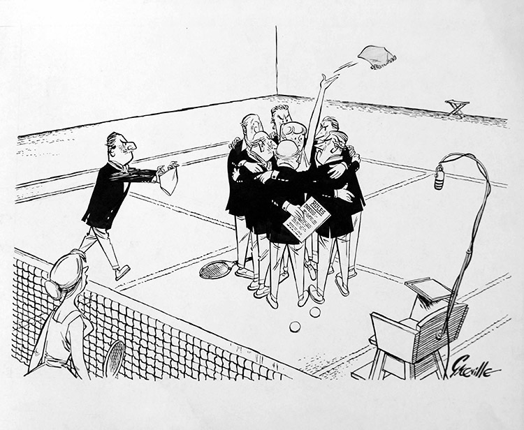 Wimbledon Tennis Dress Rules (Original) (Signed) by Newspaper Cartoons (Colvin) at The Illustration Art Gallery