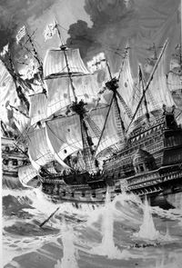 Disaster for the Spanish Armada art by Graham Coton