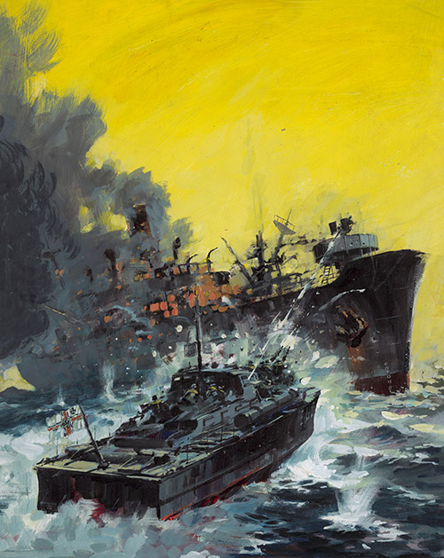 Battle Picture Library cover #1499  'Terror of the Deep' (Original) (Signed) by War and Battle Libraries Covers (Coton) at The Illustration Art Gallery