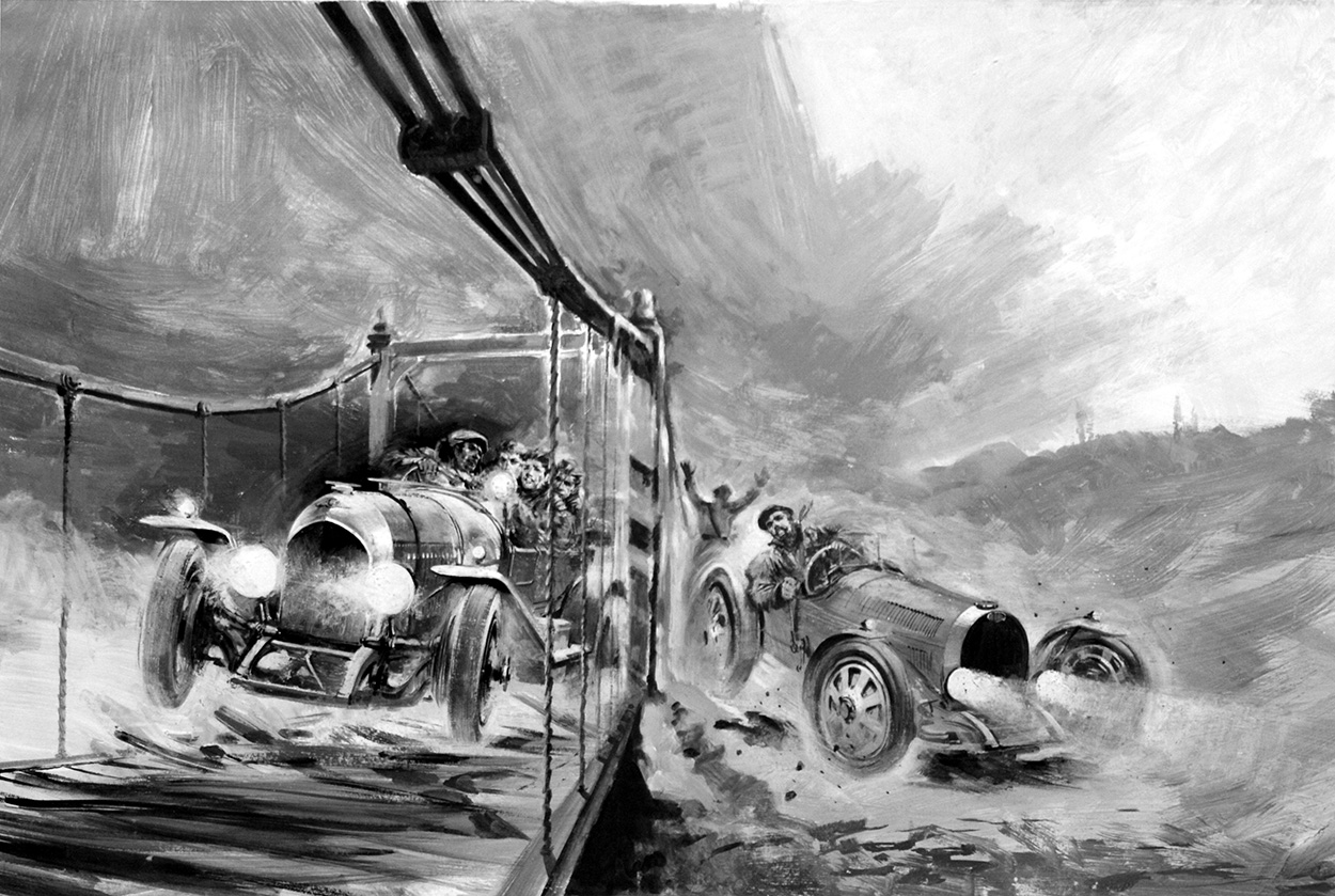 Leslie Pennal, W O Bentley's chief engineer (Original) art by Graham Coton at The Illustration Art Gallery