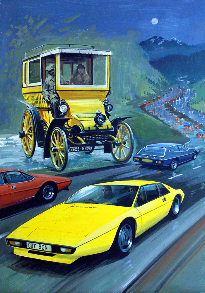 Cars Through the Ages (Original) (Signed) art by Graham Coton at The Illustration Art Gallery