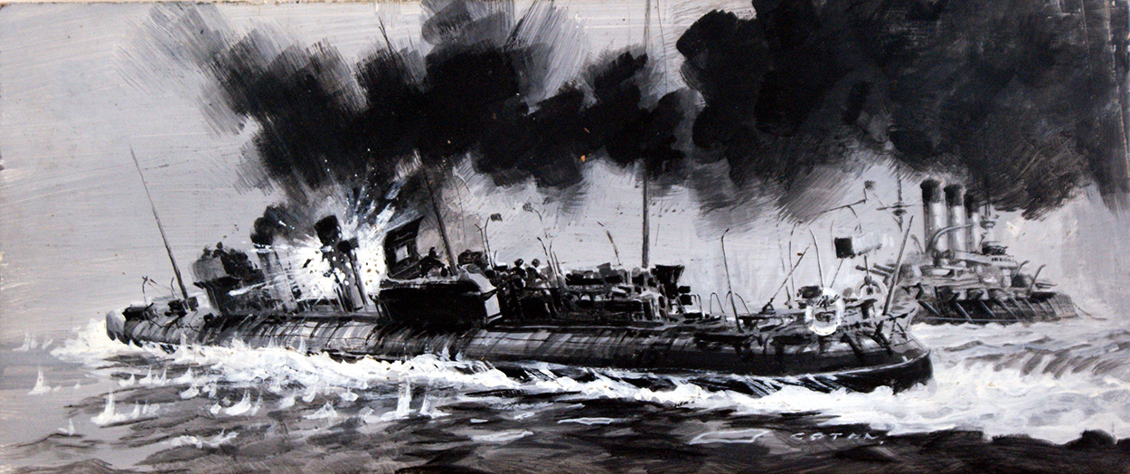 Dreadnought Attack! (Original) (Signed) art by Other Military Art (Coton) at The Illustration Art Gallery