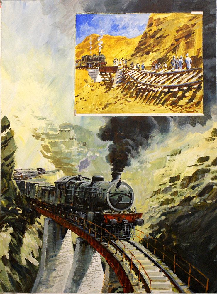 Railway Through the Khyber (Original) art by Graham Coton at The Illustration Art Gallery