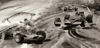 Graham Hill Crashes in the German Grand Prix 1969 (Original) (Signed)
