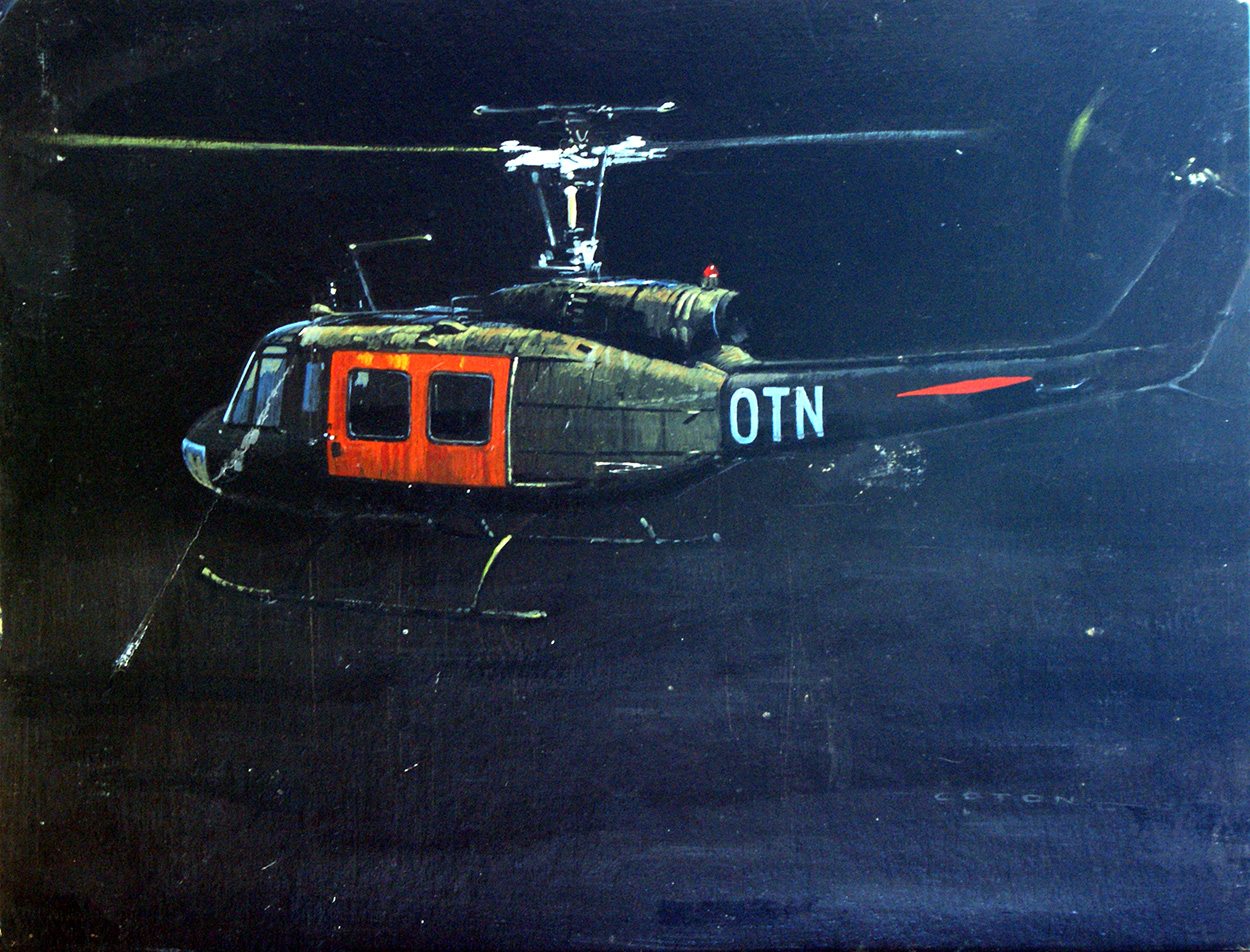 Bell UH-1 Iroquois (Original) (Signed) art by Other Military Art (Coton) at The Illustration Art Gallery