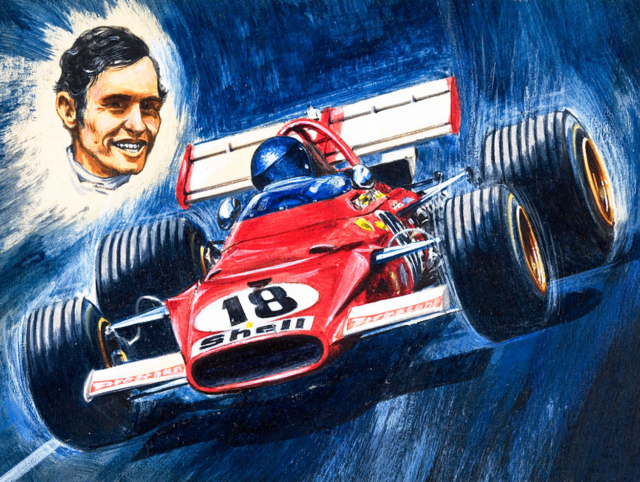 Belgian Ace Jacky Ickx (Original) art by Graham Coton at The Illustration Art Gallery