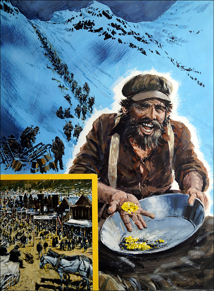 Panning for Gold during the Klondike Gold Rush (Original) art by Graham Coton at The Illustration Art Gallery