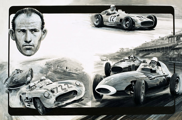 Stirling Moss (Original) by Graham Coton at The Illustration Art Gallery