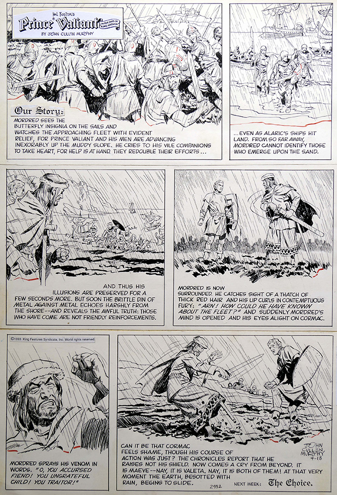 Prince Valiant - The Betrayal of Mordred (Original) (Signed) art by John Cullen Murphy Art at The Illustration Art Gallery