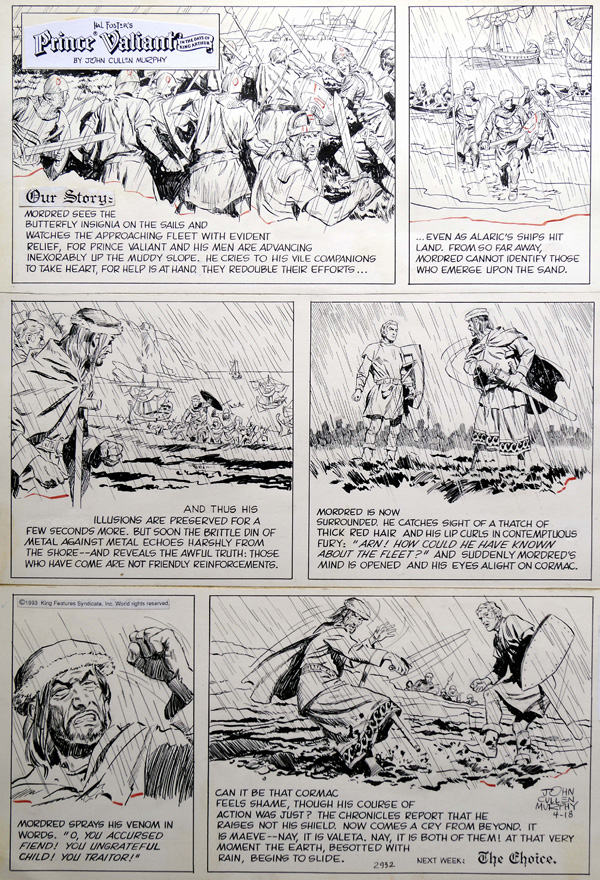 Prince Valiant - The Betrayal of Mordred (Original) (Signed) by John Cullen Murphy at The Illustration Art Gallery
