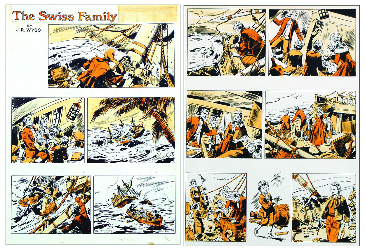 Swiss Family Robinson (TWO pages) (Originals) art by Santo D'Amico at The Illustration Art Gallery
