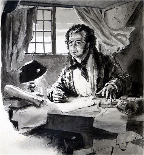 Franz Schubert (Original) by Neville Dear at The Illustration Art Gallery