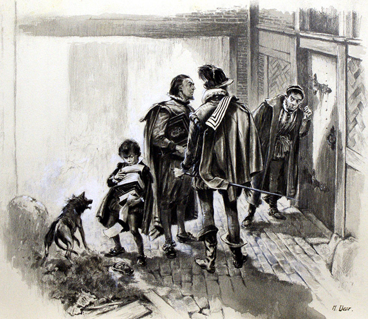 Tax Collectors Vainly Looking for William Shakespeare (Original) (Signed) by Neville Dear at The Illustration Art Gallery