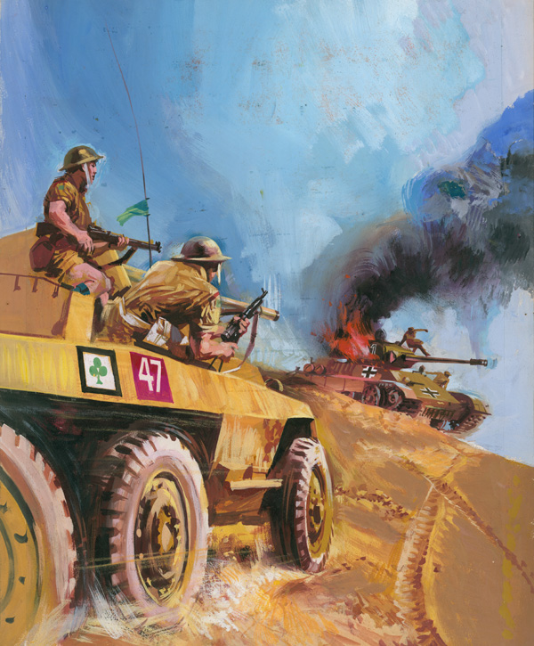 War Picture Library cover #119  'Thunder in the Desert' (Original) by Pino Dell'Orco at The Illustration Art Gallery