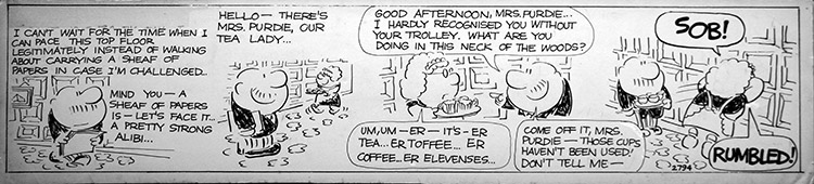 Bristow Daily Strip: Rumbled (Original) by Frank Dickens at The Illustration Art Gallery