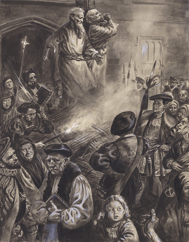 Mary Tudor orders the Deaths of the Protestants (Original) (Signed) art by British History (Doughty) at The Illustration Art Gallery