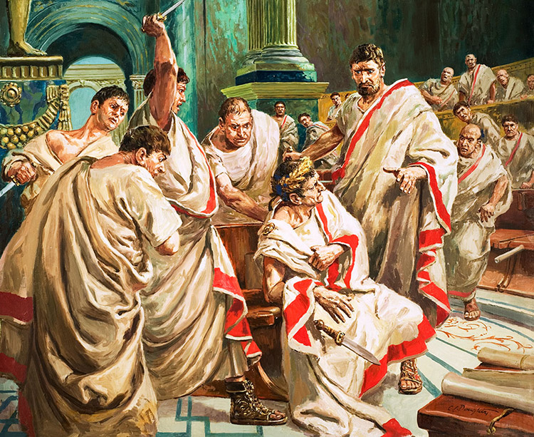 The Death Of Julius Caesar (Original) (Signed) by Cecil Doughty Art at The Illustration Art Gallery