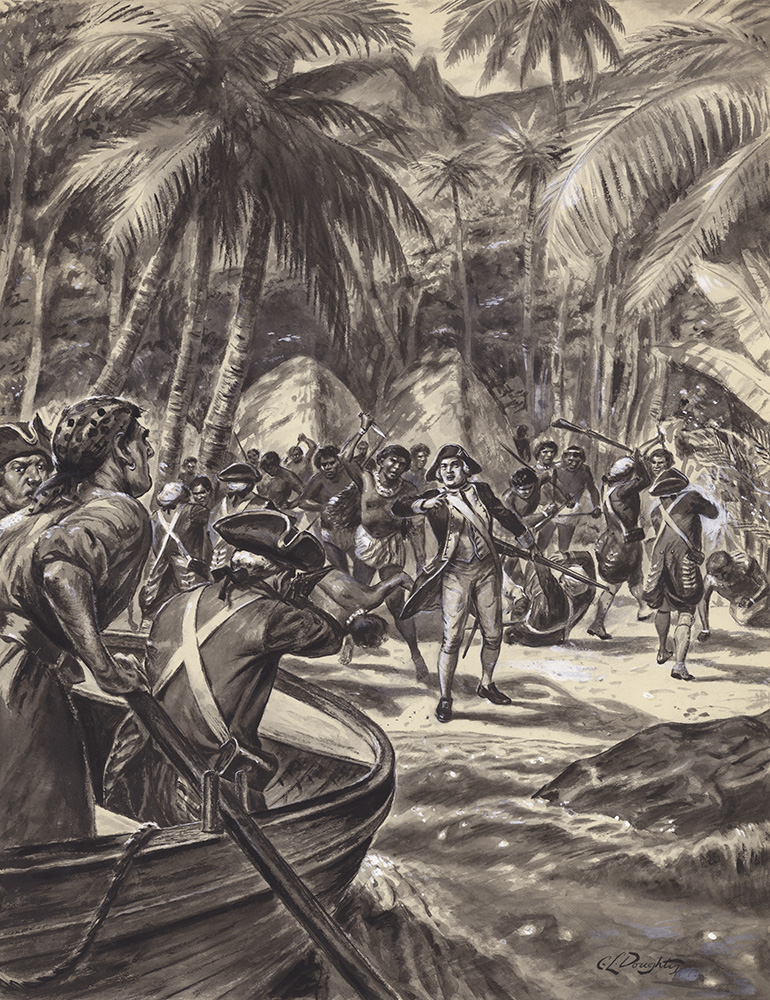 The Death of Captain Cook (Original) (Signed) art by British History (Doughty) at The Illustration Art Gallery