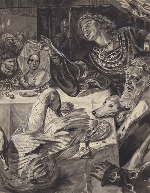 The Feast of The Two Swans (Original) (Signed) by British History (Doughty) at The Illustration Art Gallery
