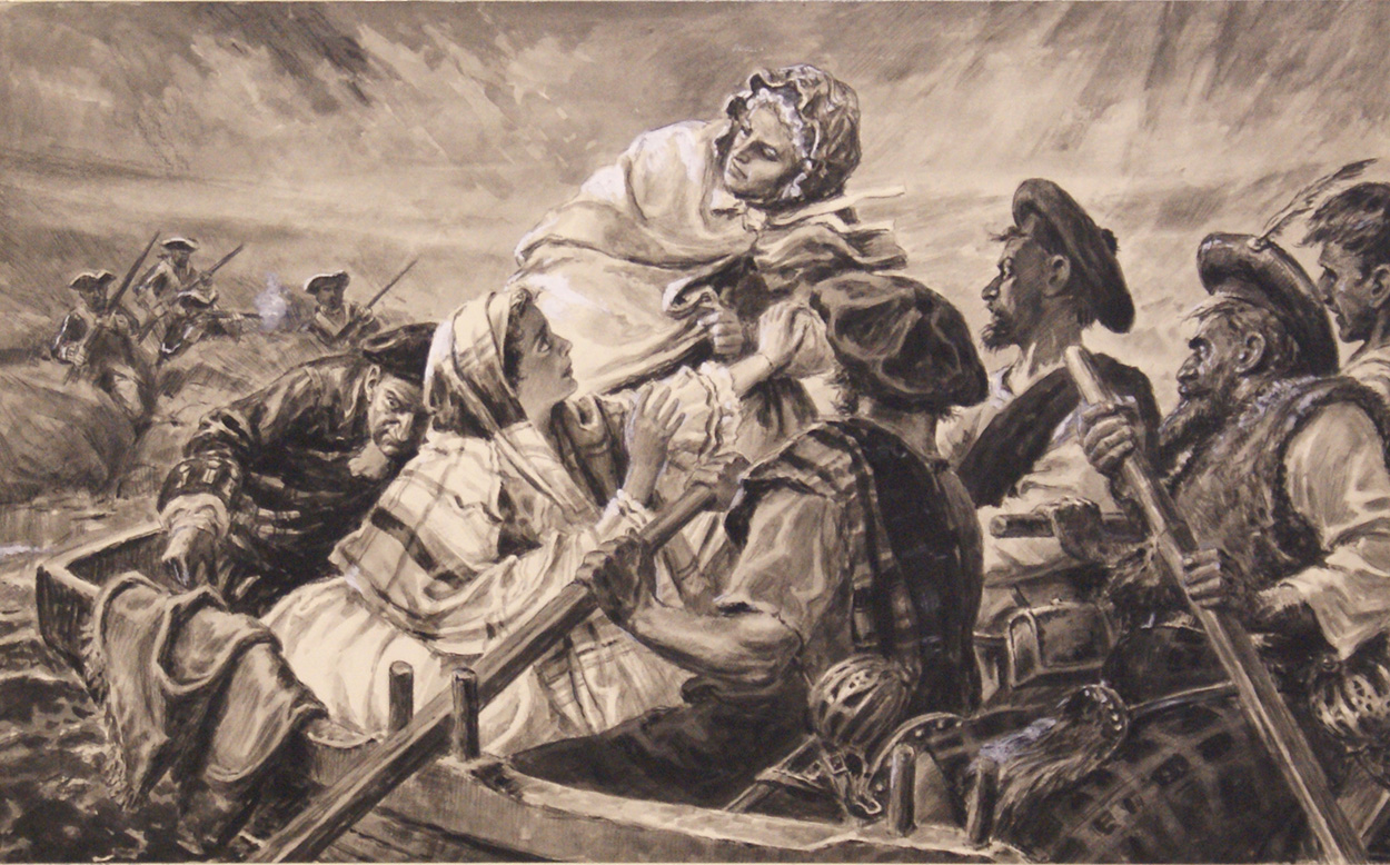 Bonnie Prince Charlie Escapes (Original) art by British History (Doughty) at The Illustration Art Gallery