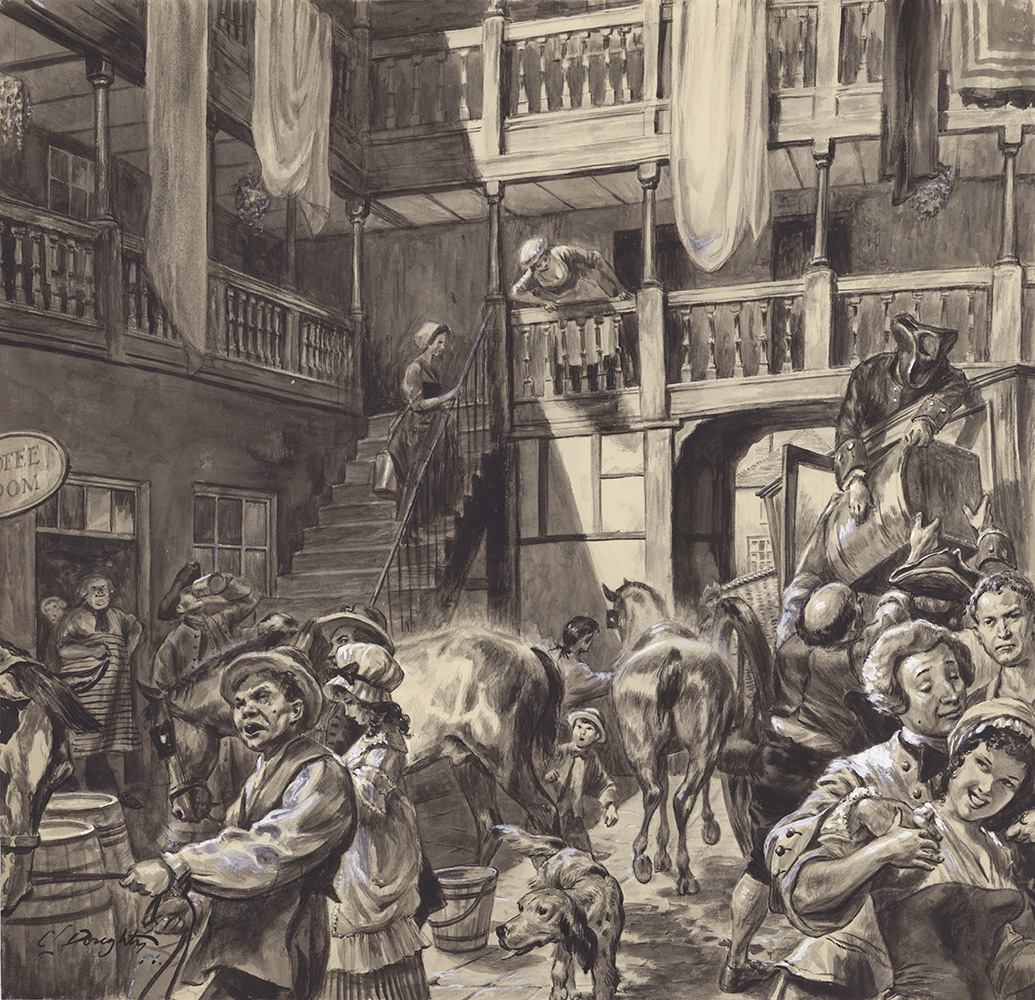 The George Inn (Original) (Signed) art by British History (Doughty) at The Illustration Art Gallery