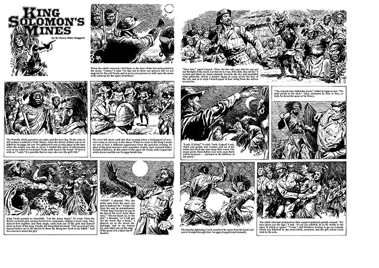 King Solomon's Mines Pages 17 and 18 (two pages) (Originals) by King Solomon's Mines (Doughty) at The Illustration Art Gallery