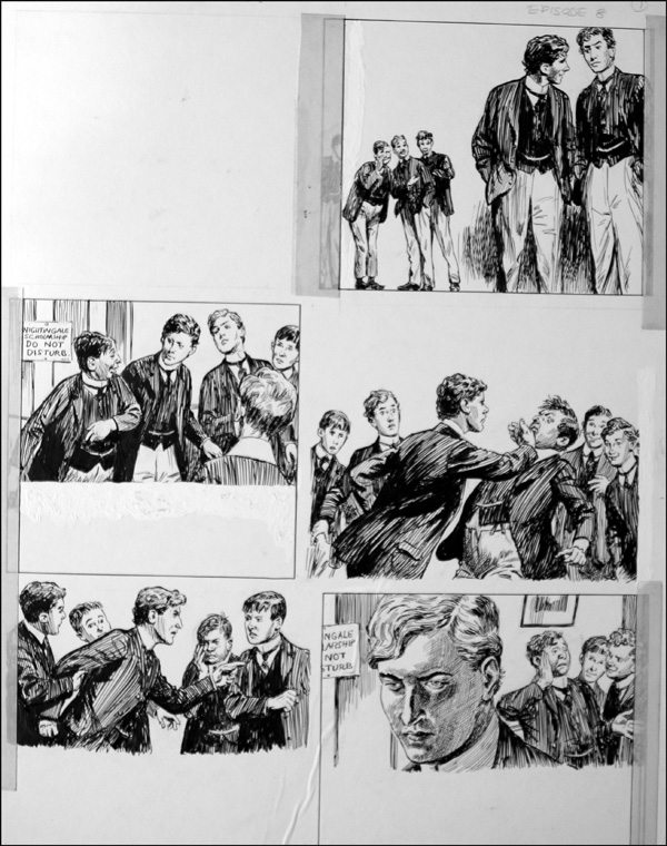 The Fifth Form at St. Dominic's - Slap (TWO pages) (Originals) by St. Dominic's (Doughty) at The Illustration Art Gallery