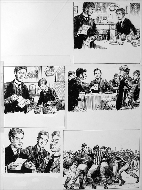 The Fifth Form at St. Dominic's - Rugger (TWO pages) (Originals) by St. Dominic's (Doughty) at The Illustration Art Gallery