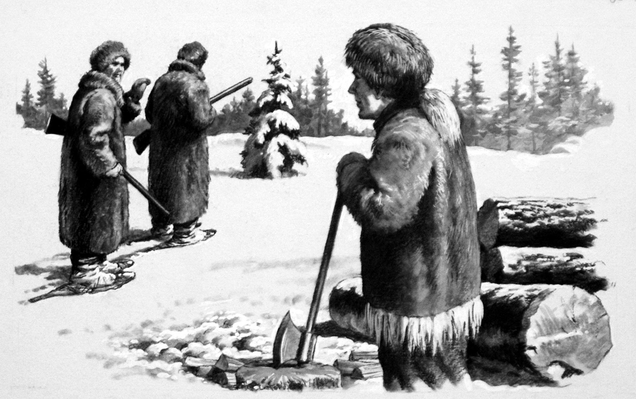 Fort Albany Quebec Trappers (Original) art by Cecil Doughty Art at The Illustration Art Gallery