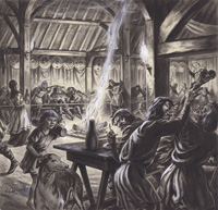 Anglo Saxon Feast art by Cecil Doughty
