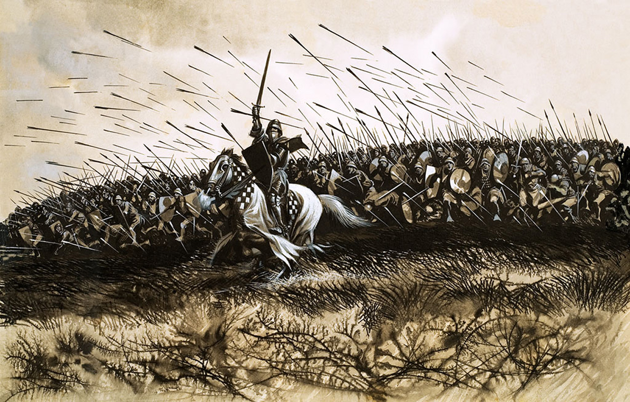 The French Army Under a Hail Of Arrows at Agincourt (Original) art by British History (Ron Embleton) at The Illustration Art Gallery