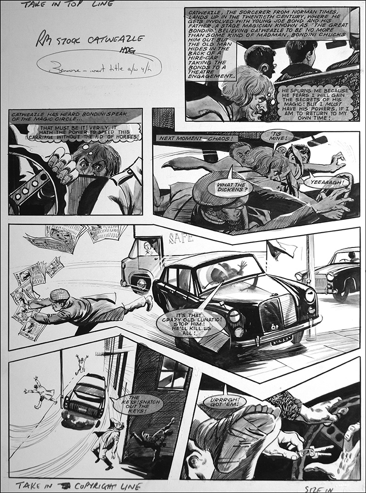 Catweazle - Back Seat Driver (TWO pages) (Originals) art by Catweazle (Gerry Embleton) at The Illustration Art Gallery