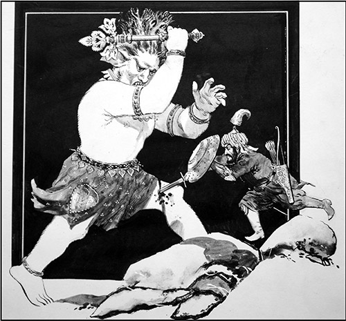Rustam Slays the White Demon (Original) by Gerry Embleton Art at The Illustration Art Gallery