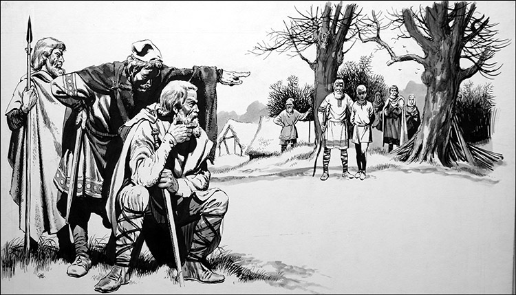 Ethelwulf at Senlac (Original) (Signed) by Gerry Embleton at The Illustration Art Gallery