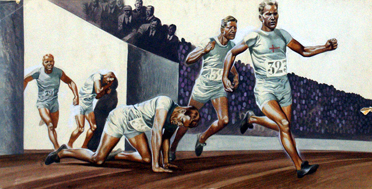 The Magic of the Olympics: Paavo Nurmi Winning (Original) by The Olympics (Ron Embleton) at The Illustration Art Gallery