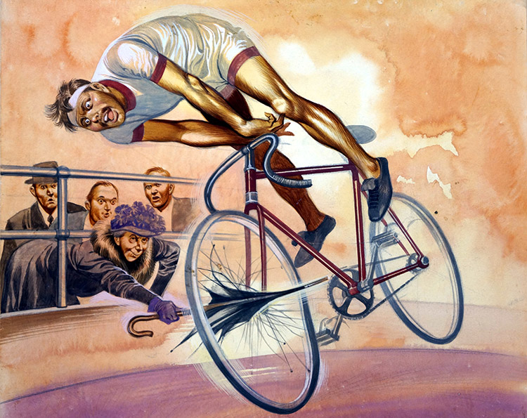 Danger on the Track (Original) by The Olympics (Ron Embleton) at The Illustration Art Gallery